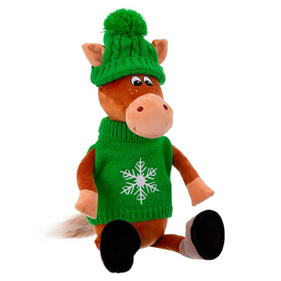 Мягкая игрушка Конь в шапочке и свитере Филипп 25 см Relana RLS25003-2-25 1